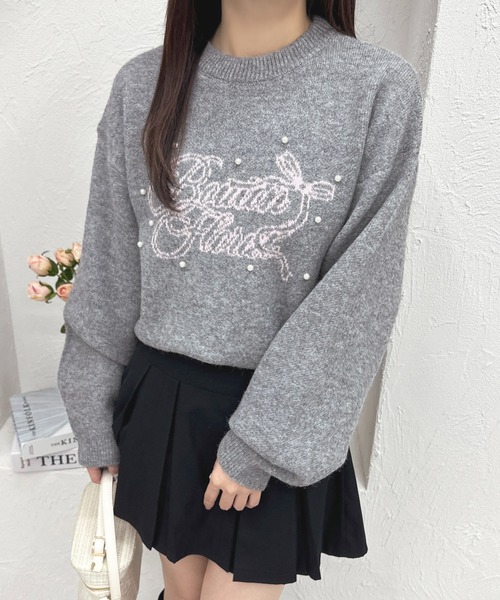 apres jour(アプレジュール)の「ジャガードパールニット【ZOZOTOWN限定アイテム】(ニット/セーター・レディース・ブラック/ベビーピンク/ホワイト/ライトグレー・フリー/X-LARGE)」の20枚目の写真