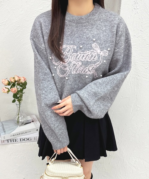 apres jour(アプレジュール)の「ジャガードパールニット【ZOZOTOWN限定アイテム】(ニット/セーター・レディース・ブラック/ベビーピンク/ホワイト/ライトグレー・フリー/X-LARGE)」の22枚目の写真