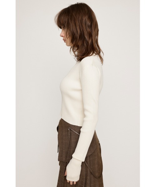 SLY(スライ)の「BASIC HG KNIT TOPS ベーシック ハイゲージ ニット トップス(ニット/セーター・レディース・ブルー/オフホワイト/ブラック/オレンジ/ダークグレー・FREE)」の9枚目の写真