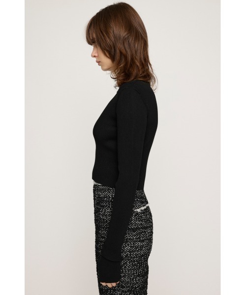 SLY(スライ)の「BASIC HG KNIT TOPS ベーシック ハイゲージ ニット トップス(ニット/セーター・レディース・ブルー/オフホワイト/ブラック/オレンジ/ダークグレー・FREE)」の14枚目の写真