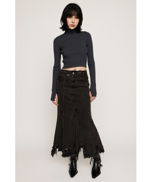 SLY(スライ)の「BASIC HG KNIT TOPS ベーシック ハイゲージ ニット トップス(ニット/セーター・レディース・ブルー/オフホワイト/ブラック/オレンジ/ダークグレー・FREE)」の16枚目の写真