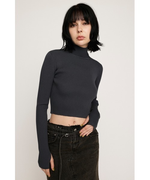 SLY(スライ)の「BASIC HG KNIT TOPS ベーシック ハイゲージ ニット トップス(ニット/セーター・レディース・ブルー/オフホワイト/ブラック/オレンジ/ダークグレー・FREE)」の17枚目の写真
