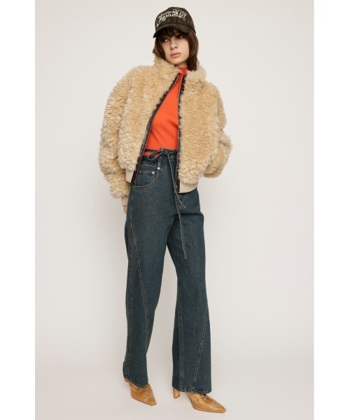 SLY(スライ)の「BASIC HG KNIT TOPS ベーシック ハイゲージ ニット トップス(ニット/セーター・レディース・ブルー/オフホワイト/ブラック/オレンジ/ダークグレー・FREE)」の21枚目の写真