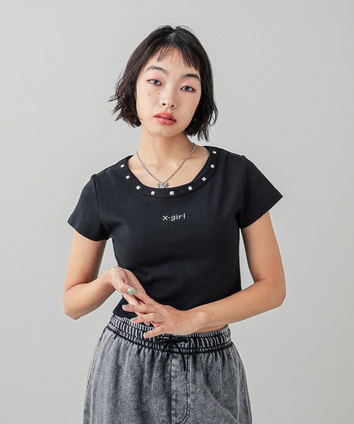 セール】RHINESTONE TINY LOGO BABY TOP（Tシャツ/カットソー