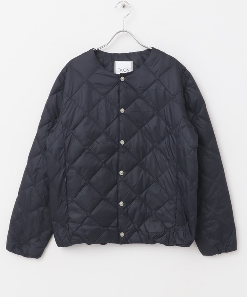TAION(タイオン)の「TAION CREW NECK DOWN JACKET(ダウンジャケット/コート・レディース・ネイビー/オフホワイト/ベージュ系その他/オリーブ/ブラック・MEDIUM/SMALL)」の5枚目の写真