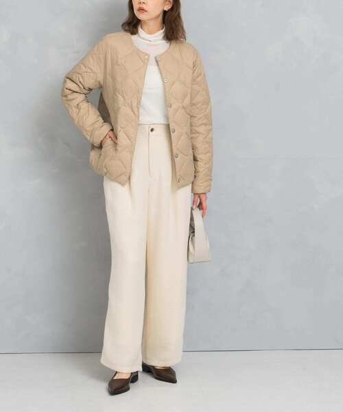 TAION(タイオン)の「TAION CREW NECK DOWN JACKET(ダウンジャケット/コート・レディース・ネイビー/オフホワイト/ベージュ系その他/オリーブ/ブラック・MEDIUM/SMALL)」の9枚目の写真