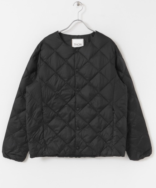 TAION(タイオン)の「TAION CREW NECK DOWN JACKET(ダウンジャケット/コート・レディース・ネイビー/オフホワイト/ベージュ系その他/オリーブ/ブラック・MEDIUM/SMALL)」の10枚目の写真