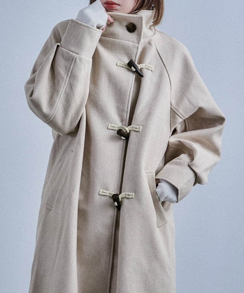 Fashion Letter(ファッションレター)の「スタンドカラー ロングシャギー ダッフルコート(ダッフルコート・レディース・アイボリー/ブラウン/チャコールグレー/ブラック・M)」の11枚目の写真