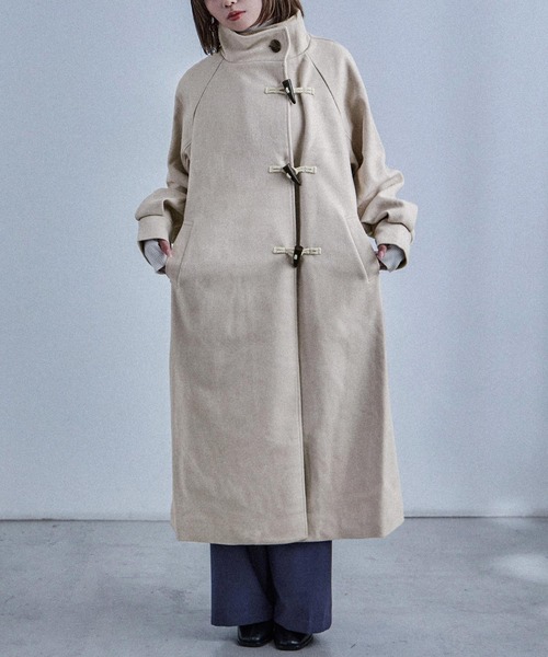 Fashion Letter(ファッションレター)の「スタンドカラー ロングシャギー ダッフルコート(ダッフルコート・レディース・アイボリー/ブラウン/チャコールグレー/ブラック・M)」の8枚目の写真