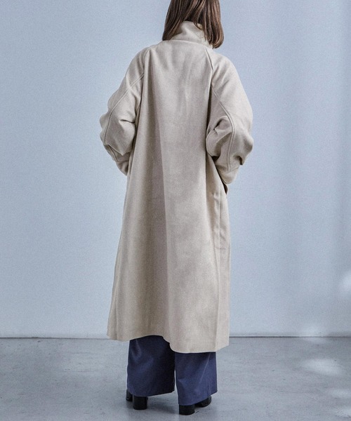 Fashion Letter(ファッションレター)の「スタンドカラー ロングシャギー ダッフルコート(ダッフルコート・レディース・アイボリー/ブラウン/チャコールグレー/ブラック・M)」の5枚目の写真