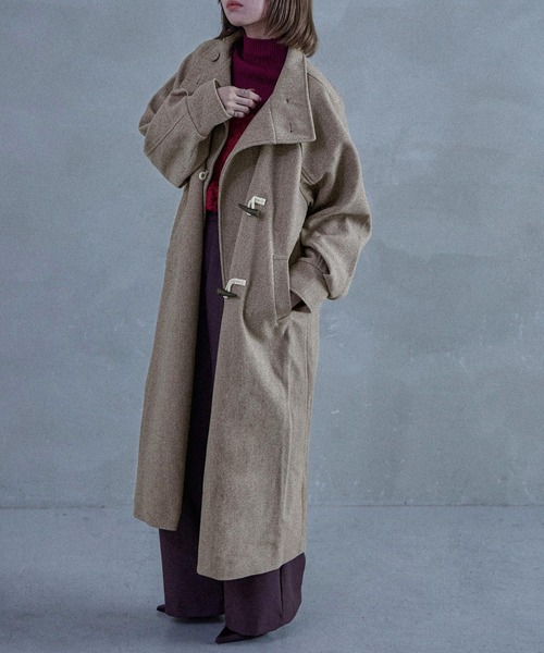 Fashion Letter(ファッションレター)の「スタンドカラー ロングシャギー ダッフルコート(ダッフルコート・レディース・アイボリー/ブラウン/チャコールグレー/ブラック・M)」の21枚目の写真