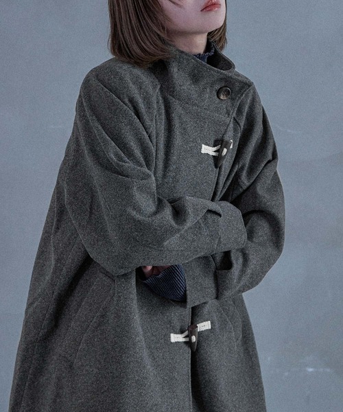 Fashion Letter(ファッションレター)の「スタンドカラー ロングシャギー ダッフルコート(ダッフルコート・レディース・アイボリー/ブラウン/チャコールグレー/ブラック・M)」の15枚目の写真