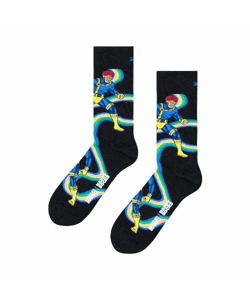 Happy Socks(ハッピーソックス)の「【66】【HAPPY SOCKS × Marvel】Limited X-MEN SOCKS(ソックス/靴下・メンズ・ブラック/ブラック系その他/ネイビー・SMALL/MEDIUM)」の2枚目の写真