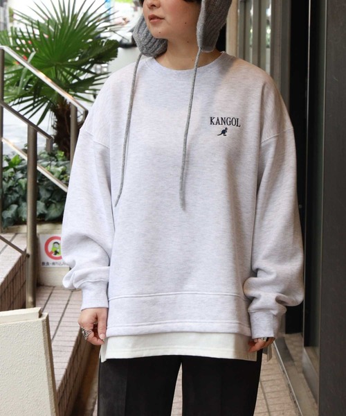 KANGOL（カンゴール）の「KANGOL(カンゴール)【レディース】フェイクレイヤードスウェット（スウェット・レディース・グレー/ブラック・M/L/XL）」の5枚目の写真