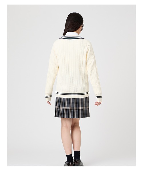 セーター ケーブル ライン入り 綿 7G 制服 学生服 中学 高校 スクール