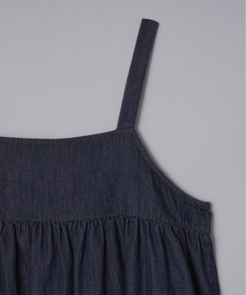 Olu.（オルドット）の「ギャザーフレアバックリボンデニムトップス[セットアップ可能]（Tシャツ/カットソー・レディース・ブラック/インディゴブルー・FREE）」の16枚目の写真