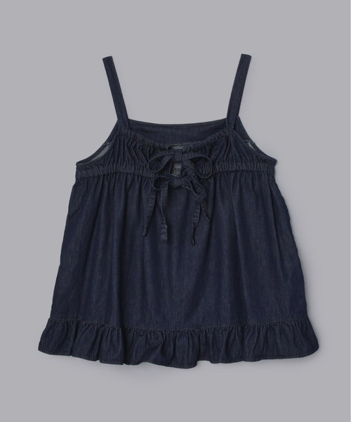 Olu.（オルドット）の「ギャザーフレアバックリボンデニムトップス[セットアップ可能]（Tシャツ/カットソー・レディース・ブラック/インディゴブルー・FREE）」の19枚目の写真