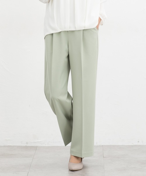 Honeys（ハニーズ）の「【ストレッチ・ウォッシャブル・イージーケア】美ージーストレート（股下６５ｃｍ）（スラックス・レディース・ブラック/ネイビー/ダークベージュ/ライトグレー/ライトグリーン・S/M/LL/L/3L）」の4枚目の写真