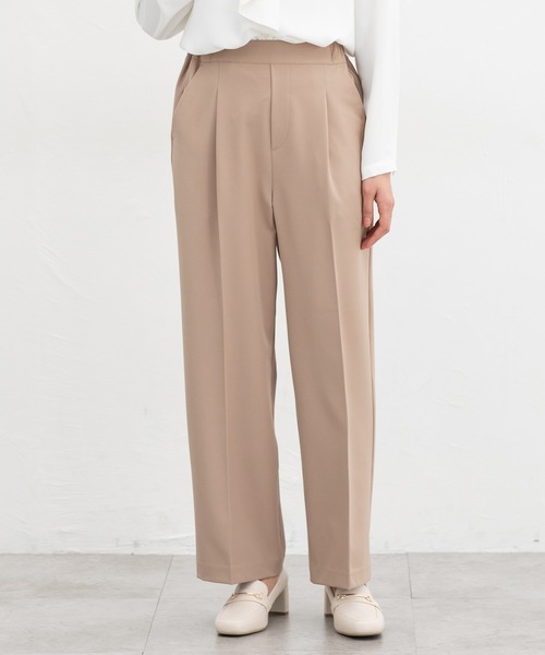 Honeys（ハニーズ）の「【ストレッチ・ウォッシャブル・イージーケア】美ージーストレート（股下６５ｃｍ）（スラックス・レディース・ブラック/ネイビー/ダークベージュ/ライトグレー/ライトグリーン・S/M/LL/L/3L）」の3枚目の写真