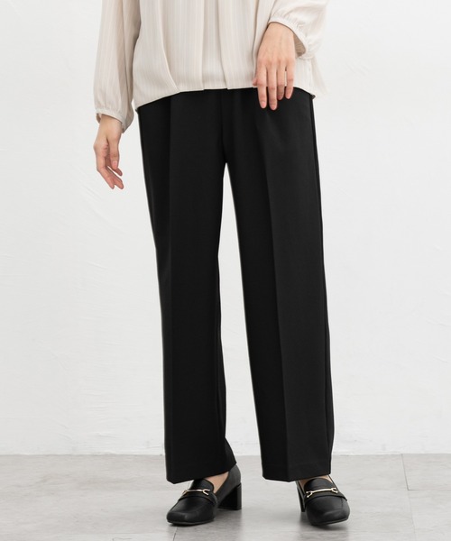 Honeys（ハニーズ）の「【ストレッチ・ウォッシャブル・イージーケア】美ージーストレート（股下６５ｃｍ）（スラックス・レディース・ブラック/ネイビー/ダークベージュ/ライトグレー/ライトグリーン・S/M/LL/L/3L）」の2枚目の写真