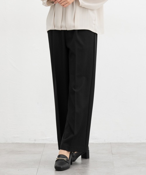 Honeys（ハニーズ）の「【ストレッチ・ウォッシャブル・イージーケア】美ージーストレート（股下６５ｃｍ）（スラックス・レディース・ブラック/ネイビー/ダークベージュ/ライトグレー/ライトグリーン・S/M/LL/L/3L）」の7枚目の写真