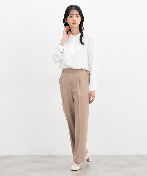 Honeys（ハニーズ）の「【ストレッチ・ウォッシャブル・イージーケア】美ージーストレート（股下６５ｃｍ）（スラックス・レディース・ブラック/ネイビー/ダークベージュ/ライトグレー/ライトグリーン・S/M/LL/L/3L）」の15枚目の写真