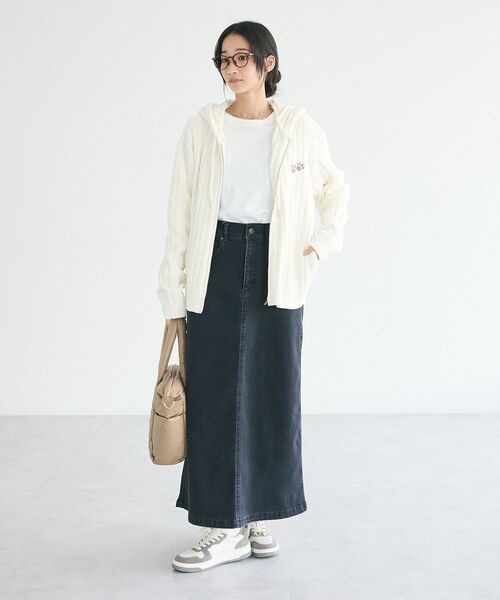 CRAFT STANDARD BOUTIQUE（クラフトスタンダードブティック）の「アニマル刺繍ニットZIPパーカー（パーカー・レディース・ベージュ/アイボリー/チャコールグレー・FREE）」の9枚目の写真