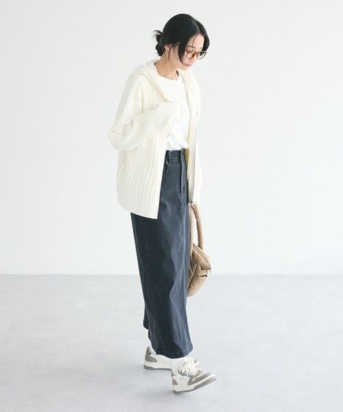 CRAFT STANDARD BOUTIQUE（クラフトスタンダードブティック）の「アニマル刺繍ニットZIPパーカー（パーカー・レディース・ベージュ/アイボリー/チャコールグレー・FREE）」の11枚目の写真