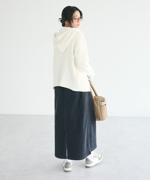 CRAFT STANDARD BOUTIQUE（クラフトスタンダードブティック）の「アニマル刺繍ニットZIPパーカー（パーカー・レディース・ベージュ/アイボリー/チャコールグレー・FREE）」の12枚目の写真