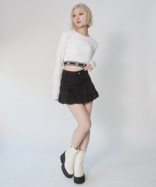 ENVYM（アンビー）の「ジャガードロゴロンT（Tシャツ/カットソー・レディース・ブラック/ホワイト/ブルー・FREE）」の18枚目の写真