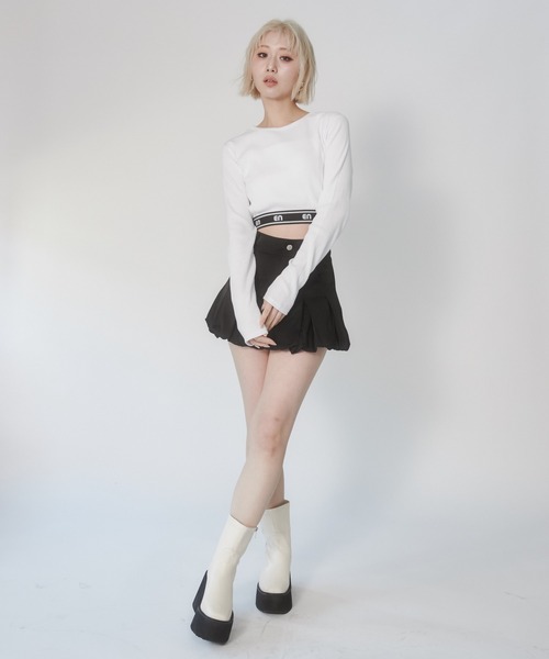 ENVYM（アンビー）の「ジャガードロゴロンT（Tシャツ/カットソー・レディース・ブラック/ホワイト/ブルー・FREE）」の19枚目の写真