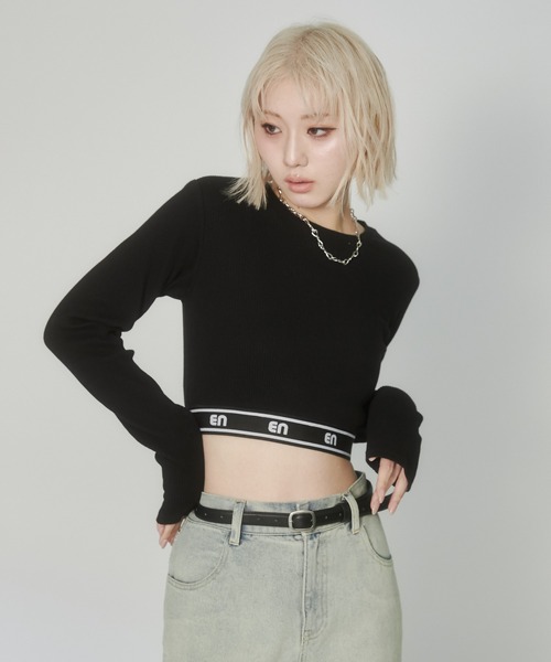 ENVYM（アンビー）の「ジャガードロゴロンT（Tシャツ/カットソー・レディース・ブラック/ホワイト/ブルー・FREE）」の15枚目の写真