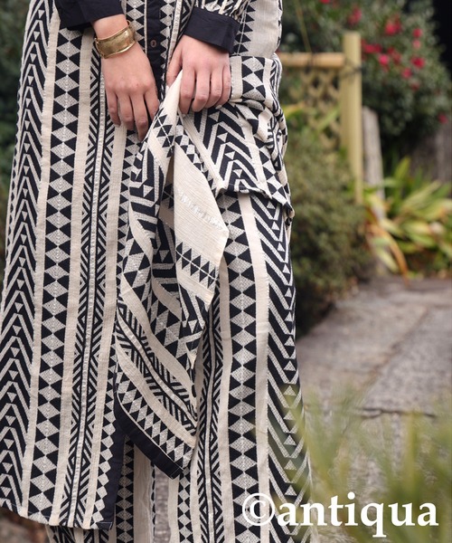 antiqua（アンティカ）の「インド綿シャツワンピース（シャツワンピース・レディース・ブラック/ベージュ・P/R）」の11枚目の写真