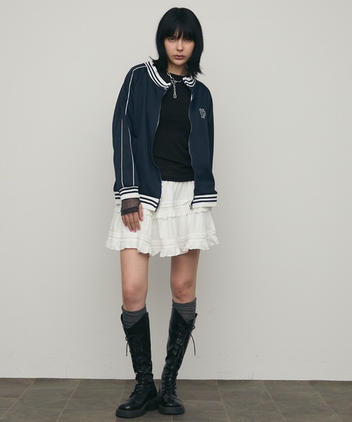 uyu.（ウユ）の「ボリュームフリルミニスカート（スカート・レディース・アイボリー/ブラック・FREE）」の7枚目の写真