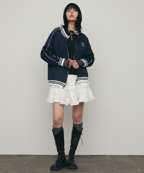 uyu.（ウユ）の「ボリュームフリルミニスカート（スカート・レディース・アイボリー/ブラック・FREE）」の8枚目の写真