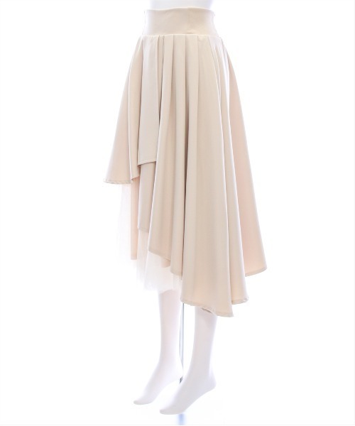 clear（クリア）の「【低身長サイズ有】チュールドッキングアシンメトリースカート[大人綺麗目 華やか 上品]（スカート・レディース・ブラック/ミント/ライトベージュ・F/XS）」の13枚目の写真