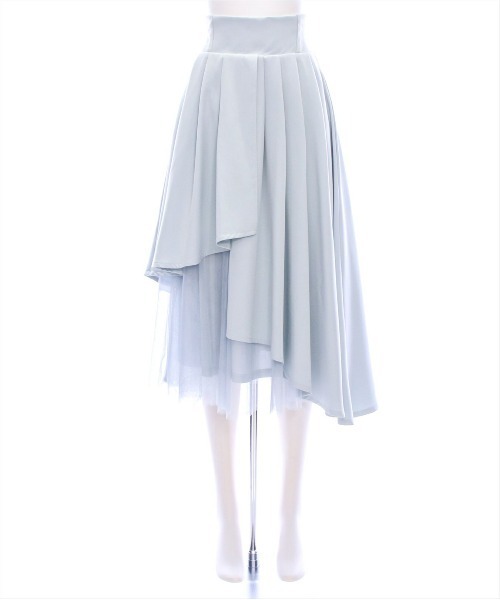 clear（クリア）の「【低身長サイズ有】チュールドッキングアシンメトリースカート[大人綺麗目 華やか 上品]（スカート・レディース・ブラック/ミント/ライトベージュ・F/XS）」の8枚目の写真