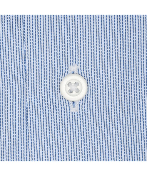 TOKYO SHIRTS（トウキョウシャツ）の「透け防止 形態安定ノーアイロン ワイド 長袖ビジネスワイシャツ（ビジネスシャツ・メンズ・ブルー・首回り39cm-裄丈80cm/首回り39cm-裄丈84cm/首回り41cm-裄丈82cm/首回り41cm-裄丈86cm/首回り43cm-裄丈86cm/首回り37cm-裄丈80cm/首回り37cm-裄丈84cm/首回り42cm-裄丈82cm/首回り42cm-裄丈86cm/首回り43cm-裄丈82cm）」の4枚目の写真