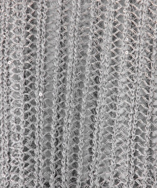 MICO COULIER（ミコクリエ）の「スパンコールメッシュプルオーバーニット（ニット/セーター・レディース・ベージュ/サックスブルー・38）」の4枚目の写真