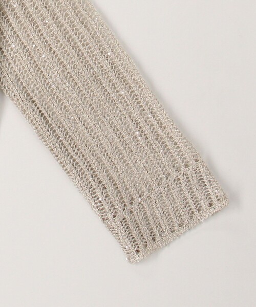 MICO COULIER（ミコクリエ）の「スパンコールメッシュプルオーバーニット（ニット/セーター・レディース・ベージュ/サックスブルー・38）」の8枚目の写真