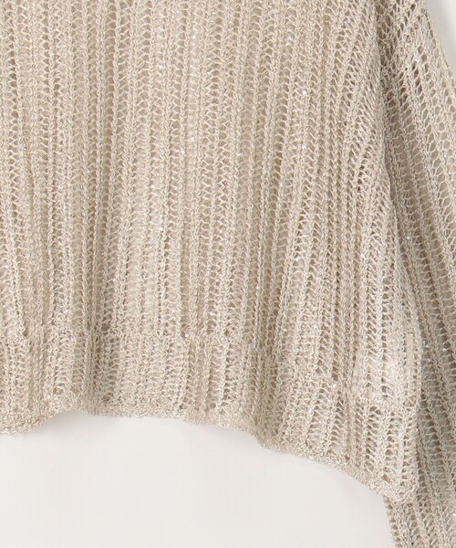 MICO COULIER（ミコクリエ）の「スパンコールメッシュプルオーバーニット（ニット/セーター・レディース・ベージュ/サックスブルー・38）」の9枚目の写真