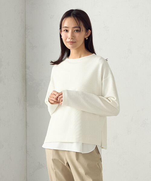 COMME CA ISM(コムサイズム)の「【セットアイテム】ボトルネックカットソー+タンクトップ(Tシャツ/カットソー・レディース・グレー/アイボリー・MEDIUM/LARGE)」の2枚目の写真