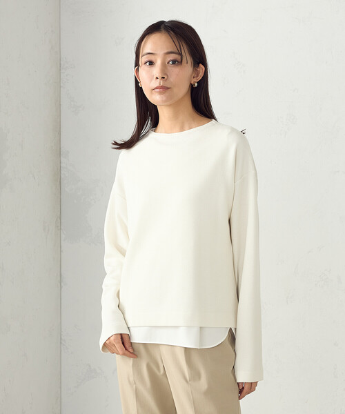 COMME CA ISM(コムサイズム)の「【セットアイテム】ボトルネックカットソー+タンクトップ(Tシャツ/カットソー・レディース・グレー/アイボリー・MEDIUM/LARGE)」の4枚目の写真