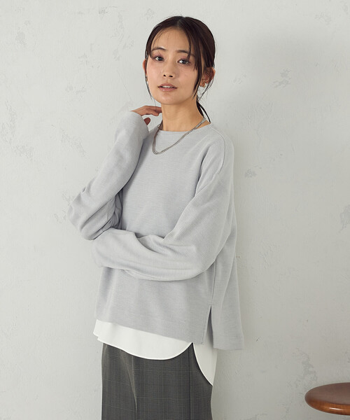 COMME CA ISM(コムサイズム)の「【セットアイテム】ボトルネックカットソー+タンクトップ(Tシャツ/カットソー・レディース・グレー/アイボリー・MEDIUM/LARGE)」の7枚目の写真