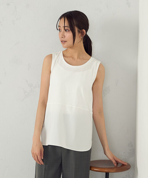 COMME CA ISM(コムサイズム)の「【セットアイテム】ボトルネックカットソー+タンクトップ(Tシャツ/カットソー・レディース・グレー/アイボリー・MEDIUM/LARGE)」の13枚目の写真