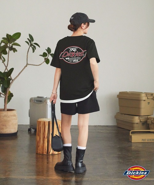 【Dickies】バックロゴ 半袖 Tシャツ ブラック / 送料無料 Dickies/ディッキーズ バックロゴプリント オーバーサイズ半袖T