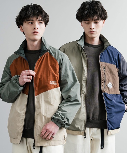 KRIFF MAYER（クリフメイヤー）の「KRIFF MAYER クリフメイヤー ひっくりライトスタンドジャケット リバーシブルナイロンブルゾン 2434401（ナイロンジャケット・メンズ・パープル/カーキ/セージグリーン/グレー・M/L/XL）」の3枚目の写真