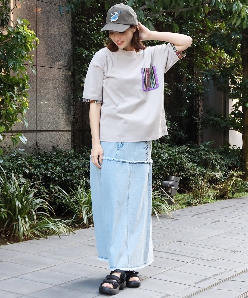 チチカカ（チチカカ）の「モチーフアップリケキャップ（キャップ・レディース・チャコールグレー/ピンク/ベージュ・FREE）」の4枚目の写真