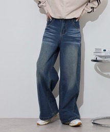 Double waist wide denim / ダブルウエストワイドデニム unisex