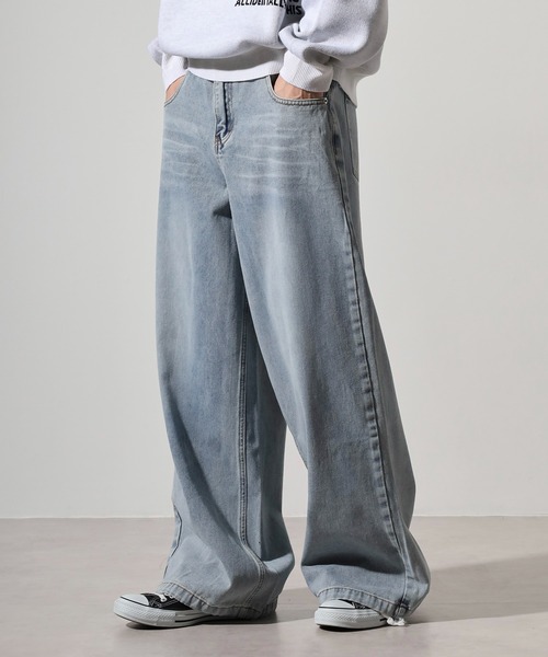 RE730(アールイーセブンサーティー)の「Double waist wide denim / ダブルウエストワイドデニム unisex(デニムパンツ・メンズ・ブラック/ライトブルー/ブルー・XL/L/M)」の11枚目の写真